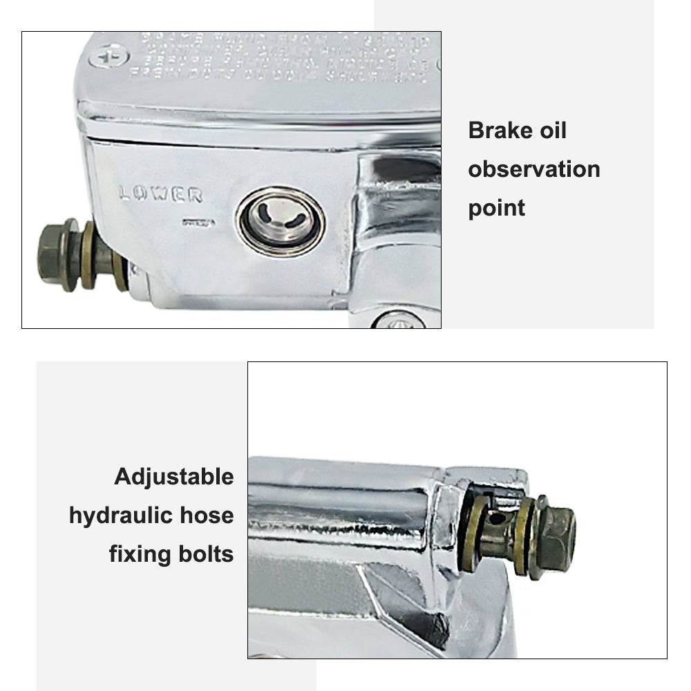 Triumilynn Universal 1 Inch 25mm Brake Master Cylinder Lever Motorcycle for Suzuki Intruder Hydraulic Clutch Brake Goldwing Left and Right Set (Chrome)