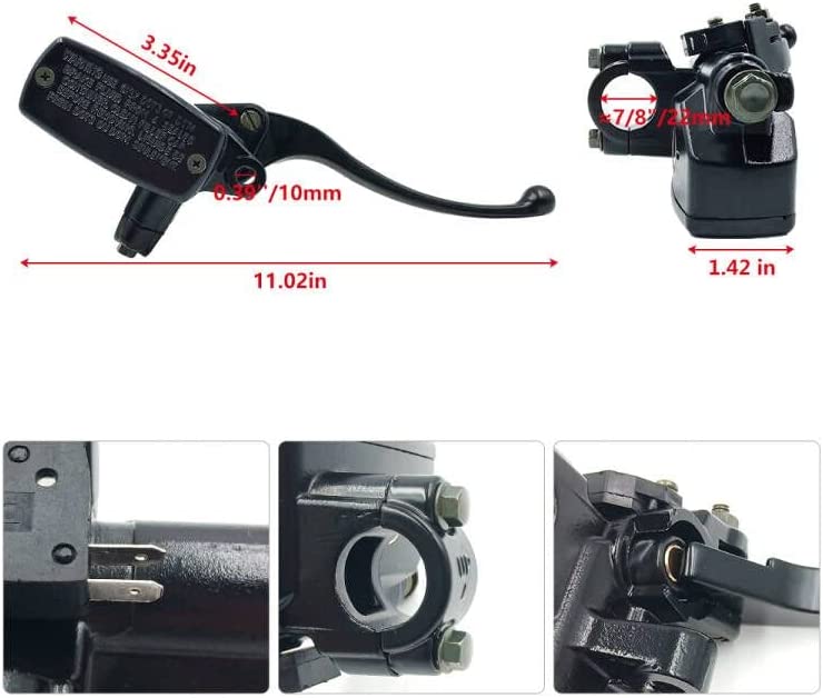 Triumilynn 7/8 inch 22mm Brake Clutch Master Cylinder for Honda Yamaha Suzuki Kawasaki Universal Motorcycle, Left and Right