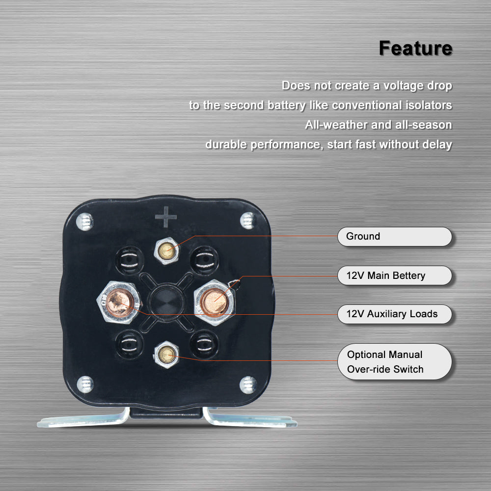 Triumilynn Solenoid 586-902 586-105111 for White Rodgers 586-105111-3, 114-1211-020-02, 15-550, SBJ4201, 5122140 12V 200A 4 Terminal