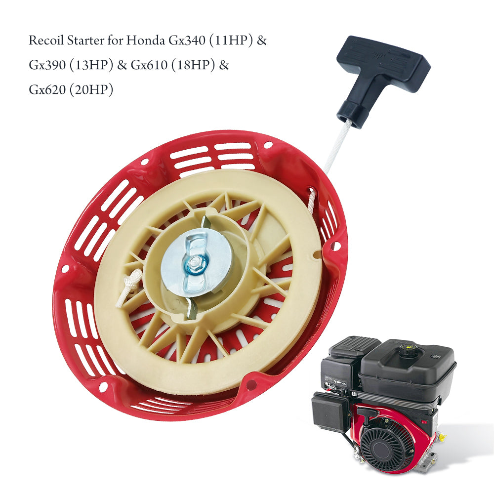 Triumilynn Recoil Starter for Honda GX340 GX390 GX610 GX620 11HP 13HP 18HP 20HP Engine Pull Cord with Bolt Starter Cup