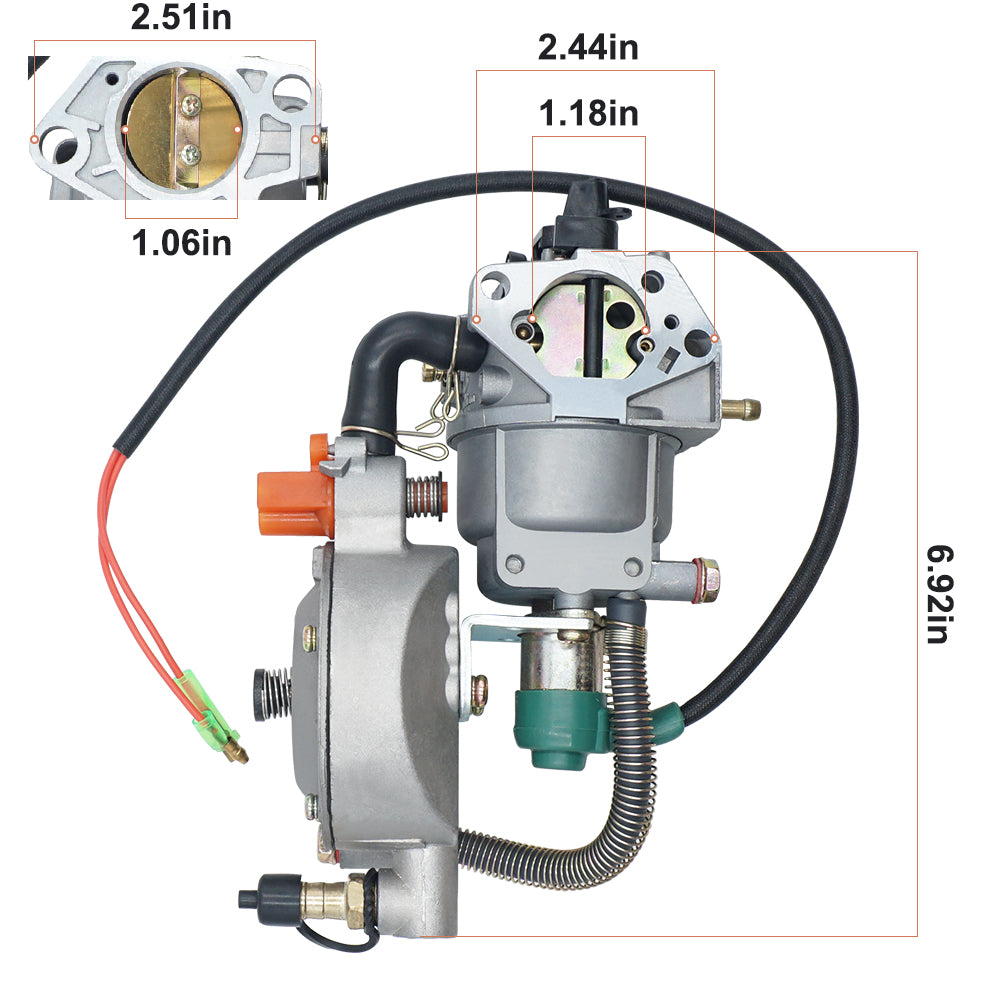Triumilynn Dual Fuel Carburetor Generator LPG NG Conversion Kit for Honda GX390 4.5-5.5KW 188F Engine