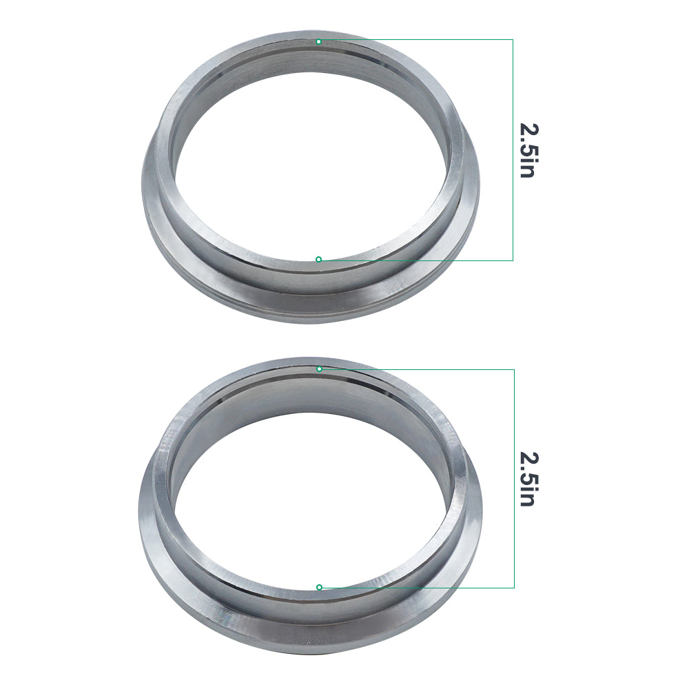 Triumilynn 2.5 Inch Stainless Steel Exhaust V Band Clamp Male Female Flange Mild Steel Exhaust V Band Clamp for Turbo Downpipes Exhaust Systems
