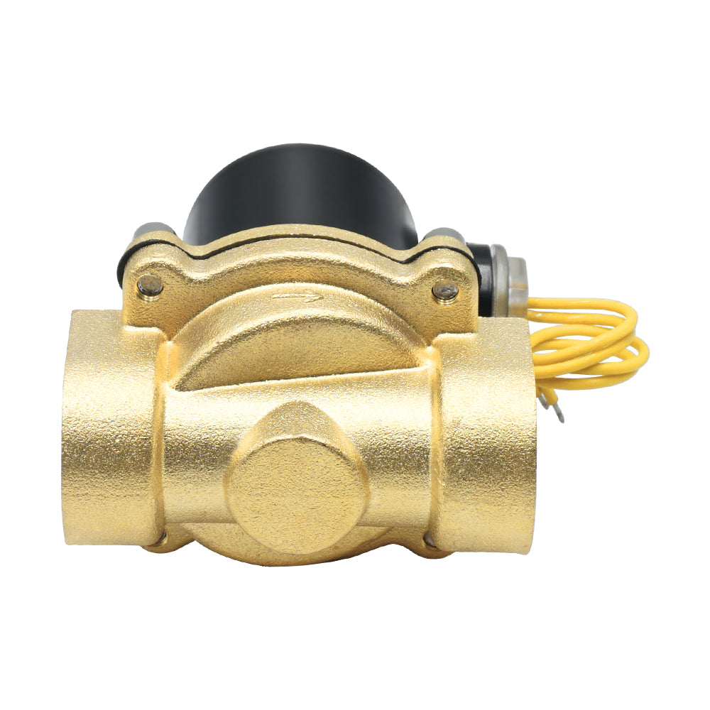 Triumilynn 1 Inch Electric Solenoid Valve 110v/115v/120v AC Brass Electric Air Water Gas Diesel Normally Closed NPT High Flow