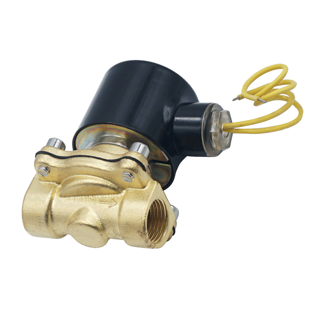 Triumilynn 1/2 Electric Solenoid Valve NPT 110V AC Normally Closed Robust Brass High Flow for Air Water Gas