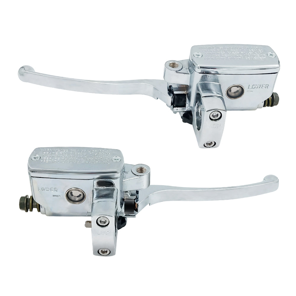 Universal 1 Inch 25mm Brake Master Cylinder Lever Motorcycle for Suzuki Intruder Hydraulic Clutch Brake Goldwing Left and Right Set (Chrome) replacement part and troubleshooting guide