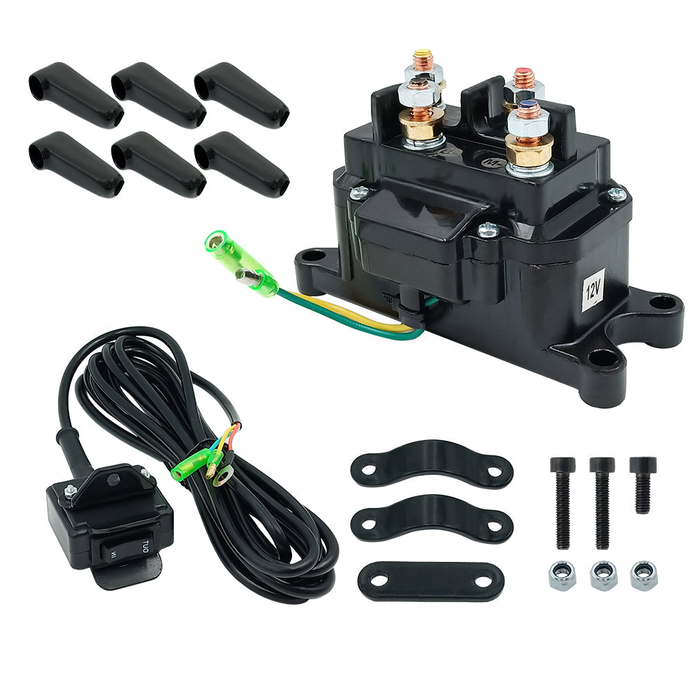 12V Solenoid Relay Contactor and Winch Rocker Thumb Switch Combo for ATV UTV Kit replacement part and troubleshooting guide