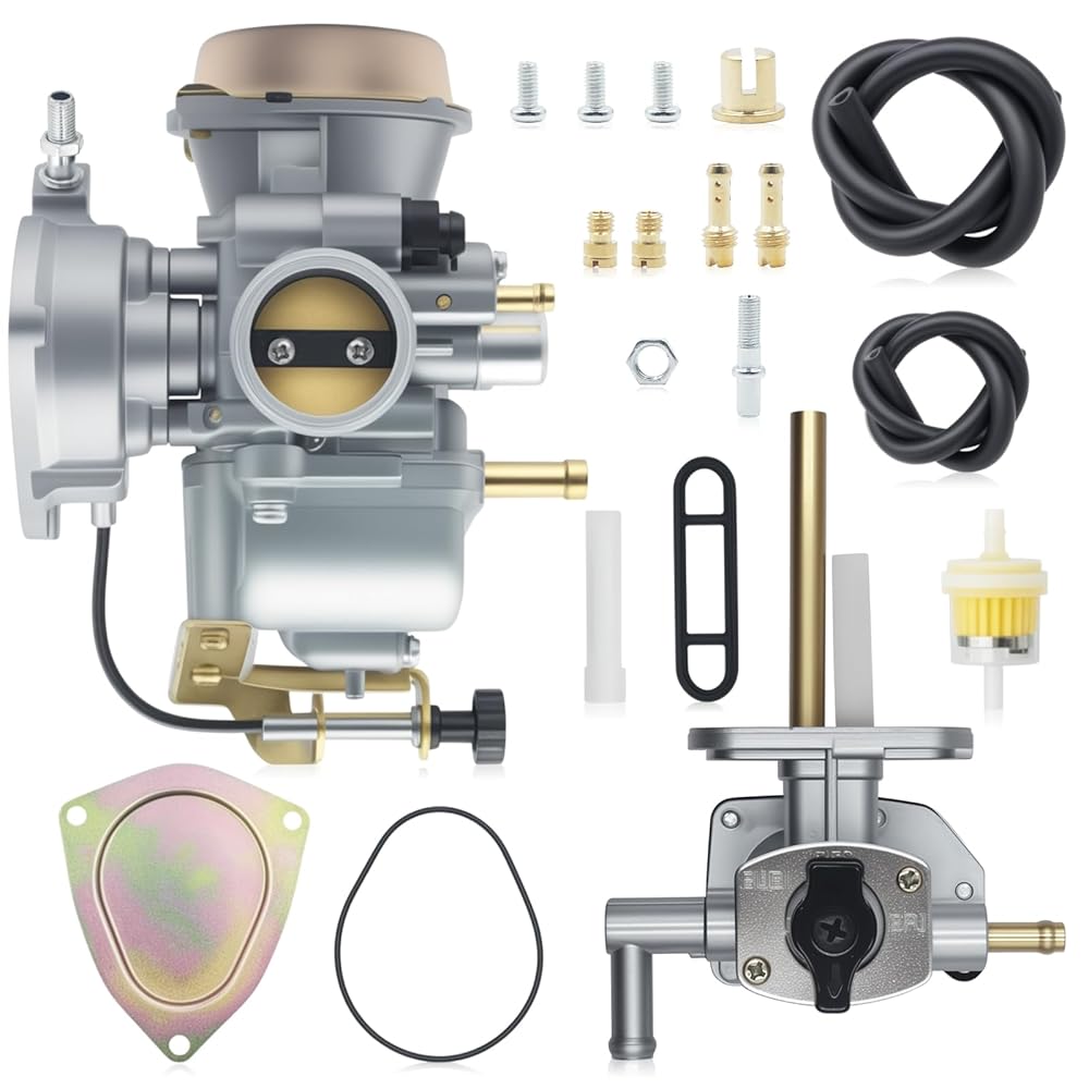 Carburetor and Petcock Fuel Valve for Suzuki Ozark LTZ 250 Quadsport replacement part and troubleshooting guide