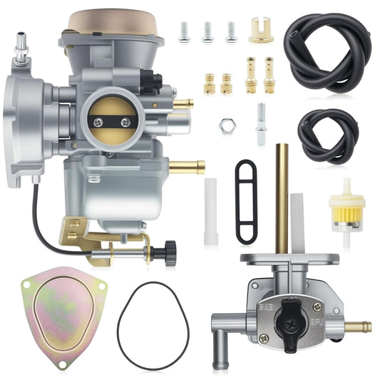 Carburetor and Petcock Fuel Valve for Suzuki Ozark LTZ 250 Quadsport replacement part and troubleshooting guide