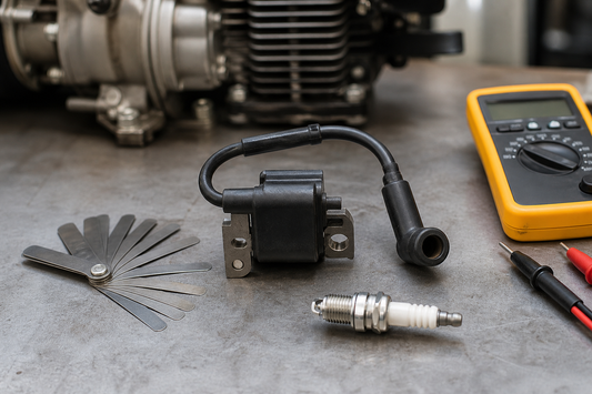 Onan engine ignition coil and spark plug diagnostic setup