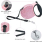 Triumilynn Rhinestone Retractable Dog Leash Bling 10ft, Cat Walking Leash Pink for Small Breed, Gift Waste Bags Dispenser Included, 360° Tangle-Free