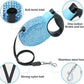 Triumilynn Blue Rhinestone Retractable Dog Leash for Small Medium Dog Cat up to 44lbs with Waste Bags Dispenser, 360° Tangle-Free, One Button Release & Lock Function