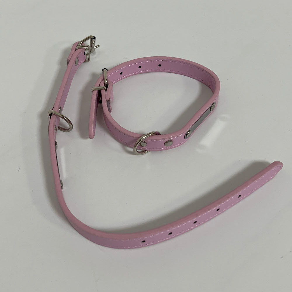 Triumilynn Collars for animals | Distressed Real Genuine Leather and a Strong Metal Buckle. Modern Designer Look for Small, Medium, Large and XL Pets (Pink)