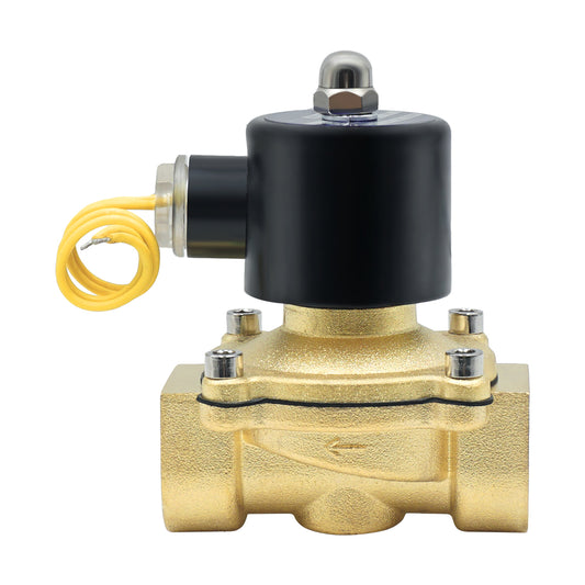 Triumilynn 1 Inch Electric Solenoid Valve 110v/115v/120v AC Brass Electric Air Water Gas Diesel Normally Closed NPT High Flow