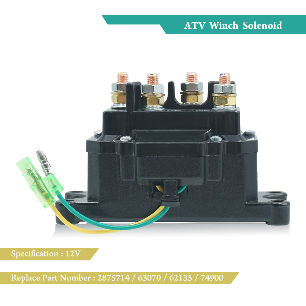 Triumilynn ATV Winch Solenoid 12V Solenoid Relay Contactor Winch Switch for Warn No.: 2875714 / 63070 / 62135 / 74900, ATV UTV Winch Contactor Solenoid
