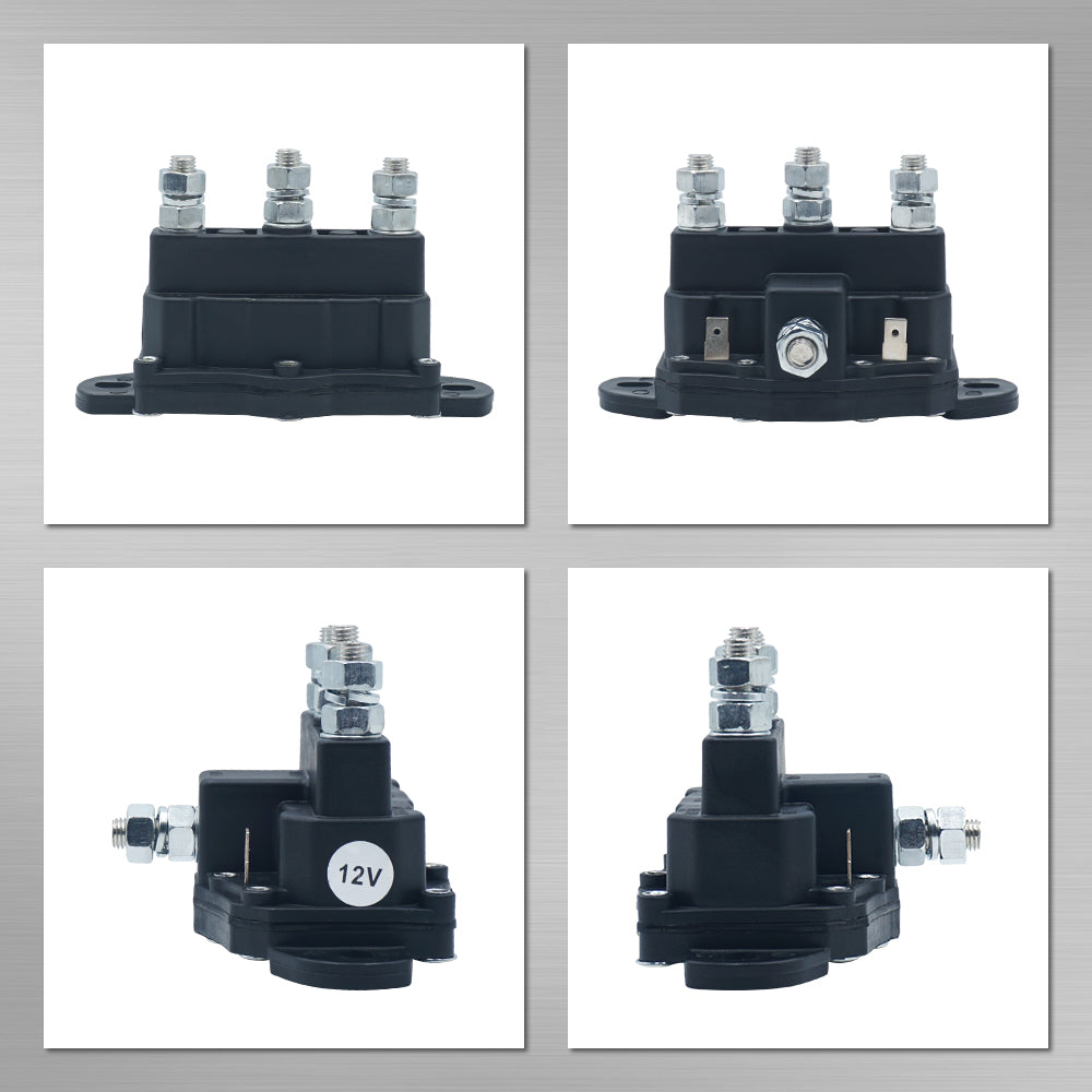 Triumilynn Winch Reversing Solenoid Relay Switch 12V Reversible DC Motor Contactor 6-Terminal Intermittent Duty Replace for Trombetta 214-1231A11