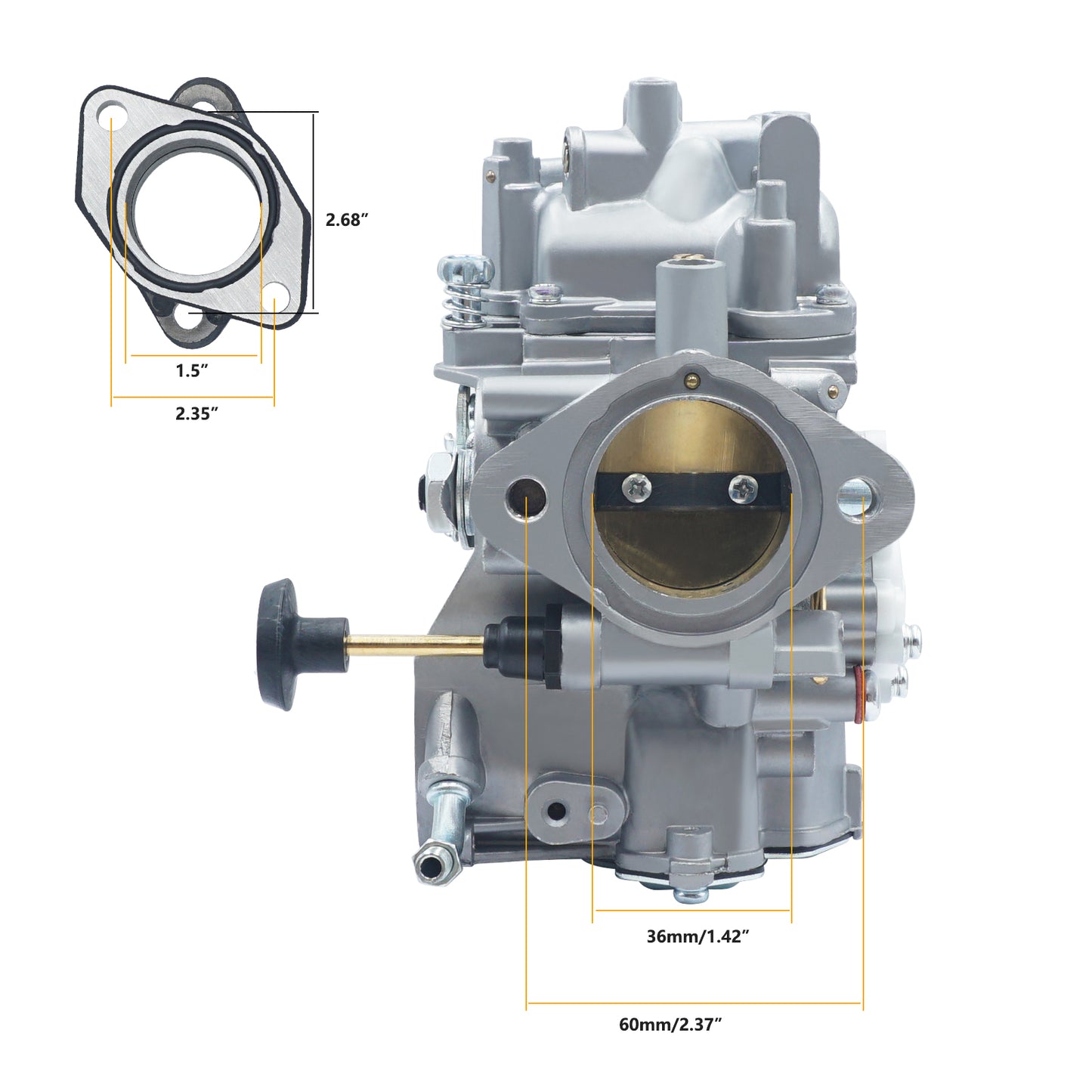 Triumilynn YFM350 Carburetor for Yamaha Warrior 350 YFM350 1987-2004/ Yamaha Big Bear 350 1987-1998 with Intake Manifold