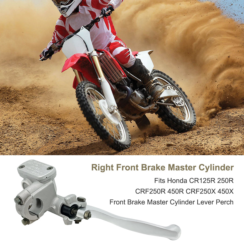 Triumilynn 7/8 Right Front Brake Master Cylinder Perch for Honda CR125R CR250R CR500R CRF250R CRF450R CRF250X CRF450X (Silver)