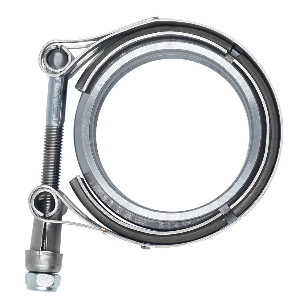 Triumilynn 2.5 Inch Stainless Steel Exhaust V Band Clamp Male Female Flange Mild Steel Exhaust V Band Clamp for Turbo Downpipes Exhaust Systems