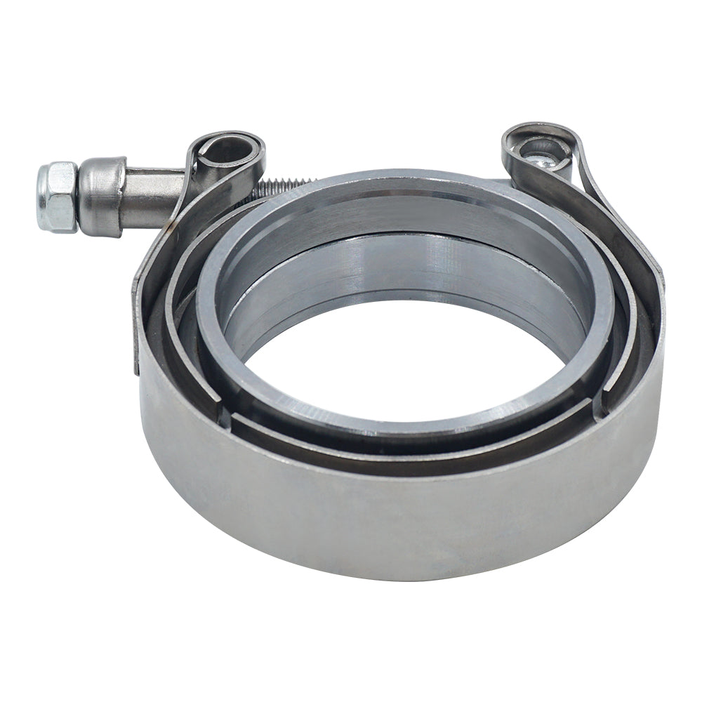 Triumilynn 2.5 Inch Stainless Steel Exhaust V Band Clamp Male Female Flange Mild Steel Exhaust V Band Clamp for Turbo Downpipes Exhaust Systems