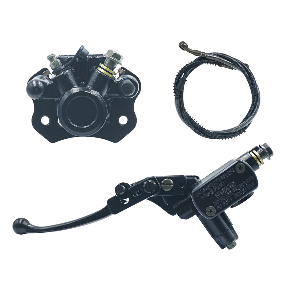 Rear Hydraulic Disc Brake Master Cylinder Caliper Assembly for 50cc 70cc 90cc 110cc 125cc ATV Quad Taotao Sunl Roketa + Pads