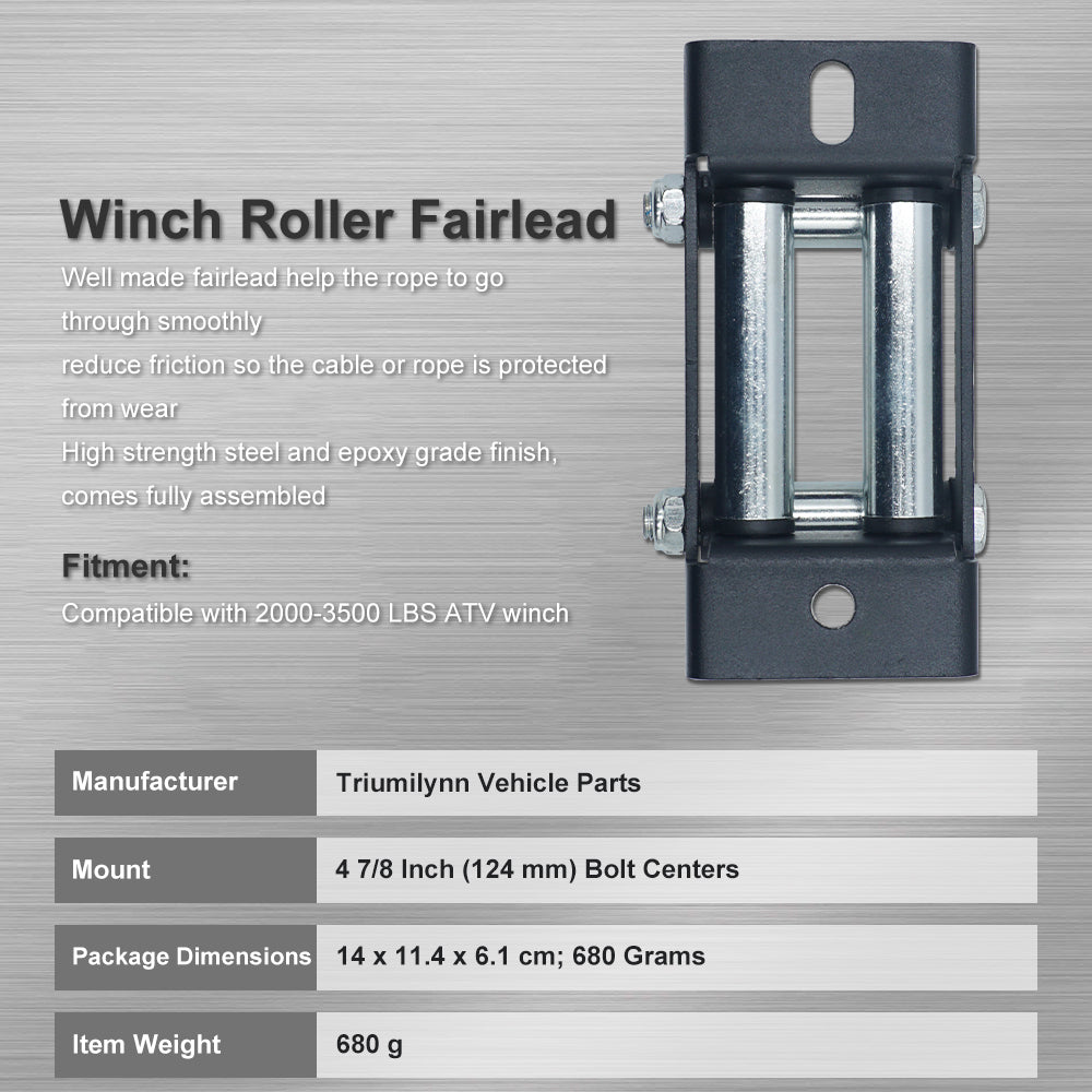 Triumilynn Winch Cable Roller Fairlead, Winch Roller Fairlead for 2000-3500 LBs ATV Winch 4 7/8 Inch Bolt Pattern