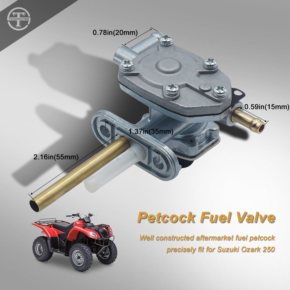 Triumilynn Petcock Fuel Valve for Suzuki Ozark 250 LTF 250 2x4 2WD 2002-2006 Shutoff Switch 44300-05G01