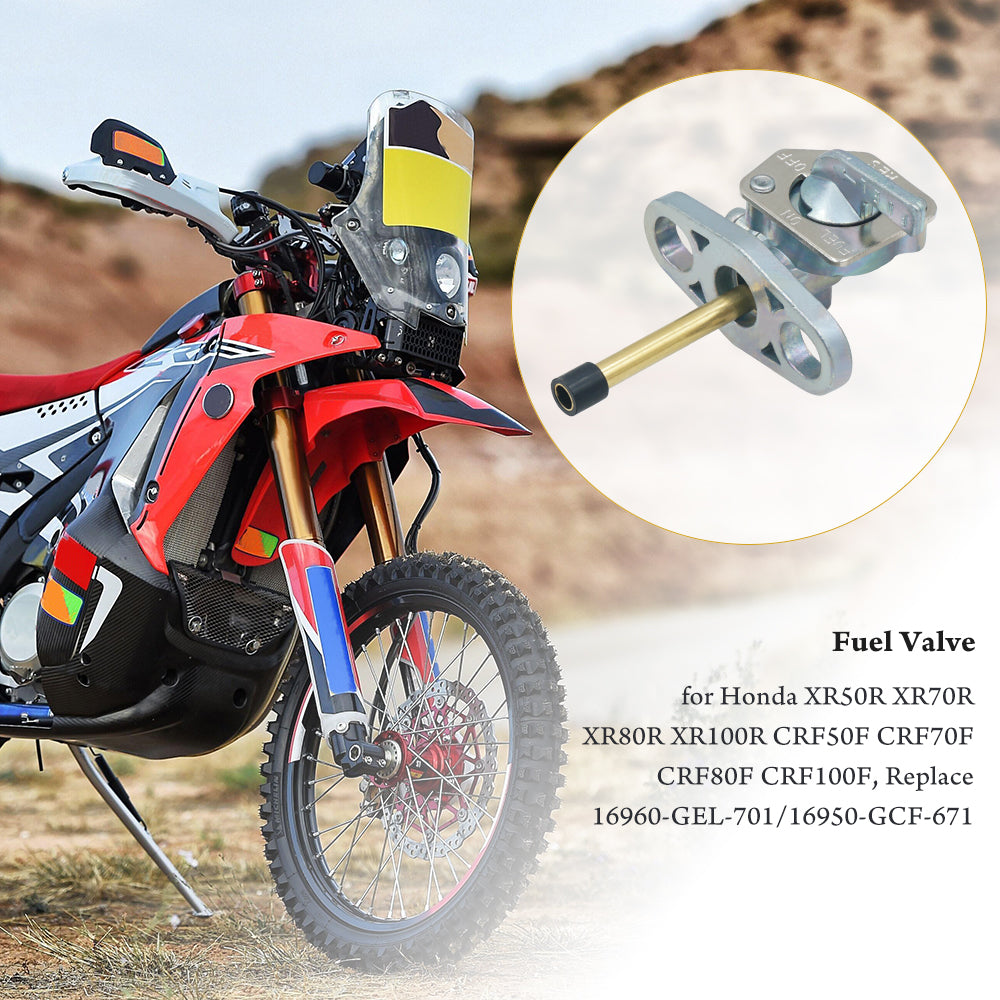 Triumilynn Fuel Petcock Valve 16950-GCF-671 for Honda XR50R XR70R XR80R XR100R XR200R CRF50F CRF70F CRF80F CRF100F CRF150F, Replace NO. 16960-GEL-701 16950-GCF-671