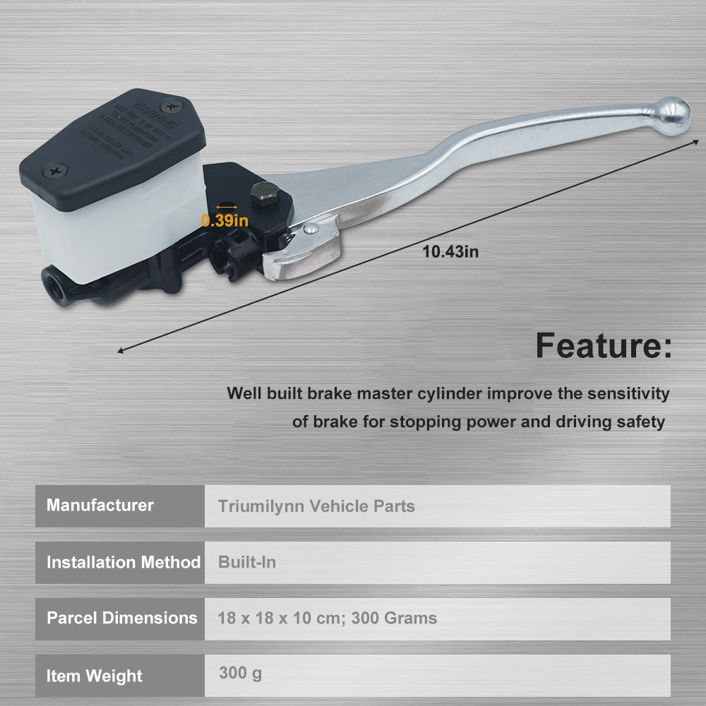 Triumilynn Front Left Brake Master Cylinder for Arctic Cat 250 300 375 400 500 Bearcat 454 1996 - 2003 Replace NO. 0502-387 Handlebar