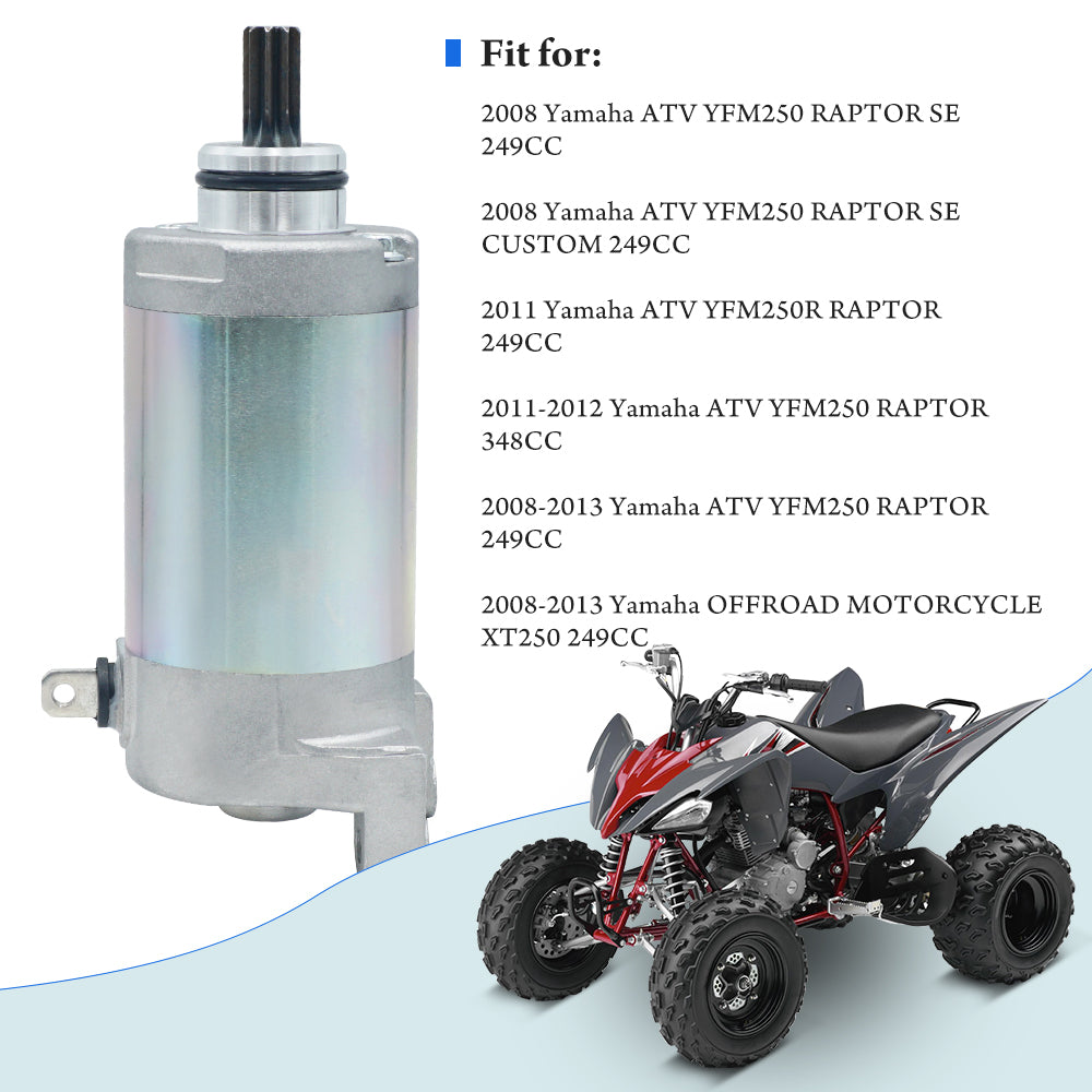 Triumilynn Starter for Yamaha Raptor 250 YFM250 249CC 2008 2009 2010 2011 2012 2013 12V 9 Teeth 3C5-81890-00 3C5-81890-00-00