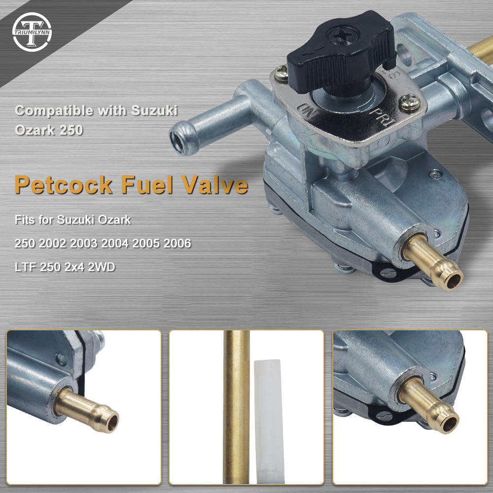 Triumilynn Petcock Fuel Valve for Suzuki Ozark 250 LTF 250 2x4 2WD 2002-2006 Shutoff Switch 44300-05G01